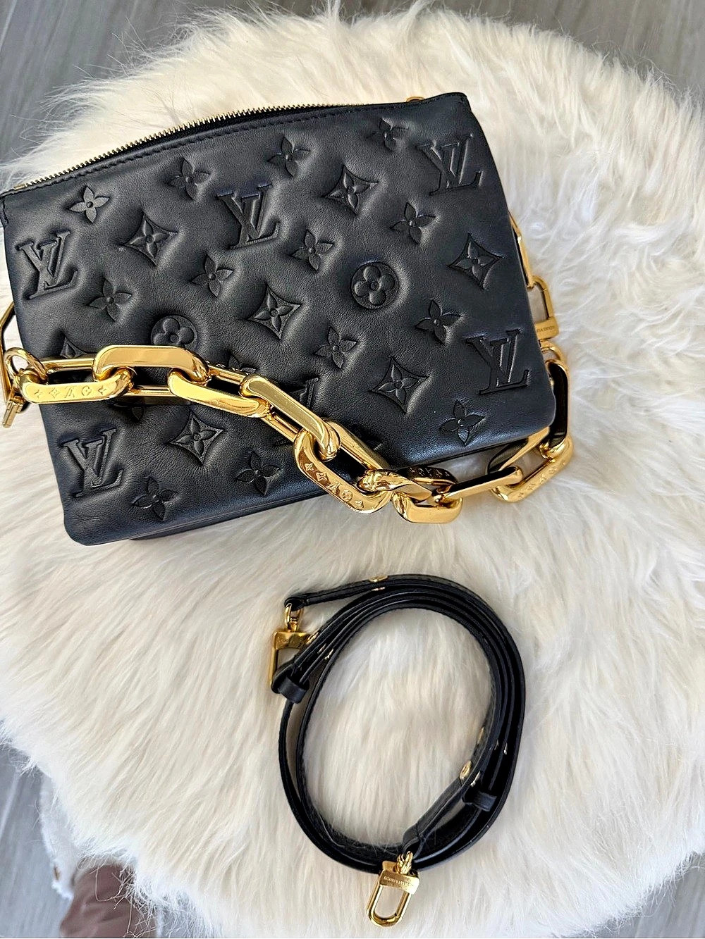 Louis Vuitton Coussin PM Crossbody Bag Black & Red